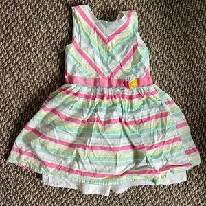 Carter's Pink and Green Striped Dress